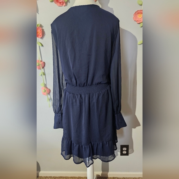 NWT Dex Chiffon Faux Wrap Ruffle Mini Dress Plus Size 2X - Picture 5 of 13